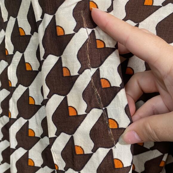 Vtg 60s Nina Ricci Shopping Paris Mod Art Deco Pleated Silk Skirt SZ M - Picture 9 of 9